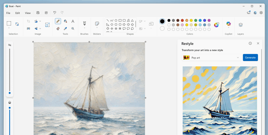 Microsoft libera Restyle, ferramenta de IA do Paint, para usuários do Windows Insider - Imagem do artigo