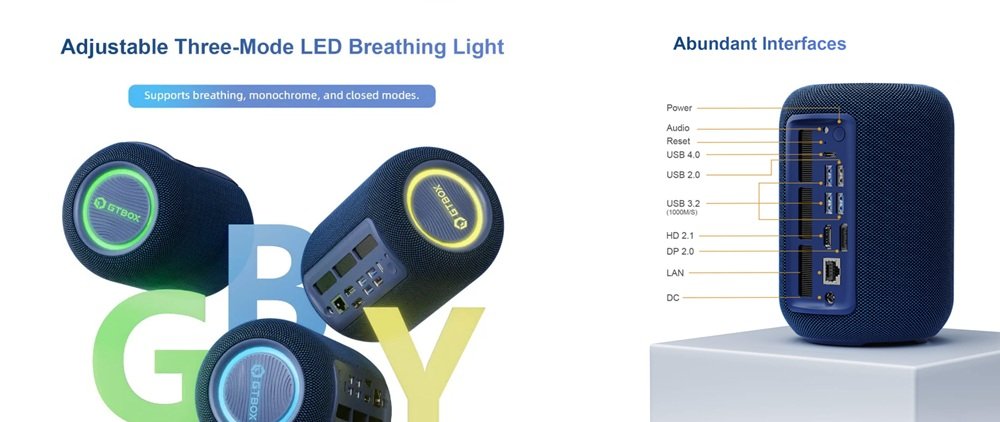 Mini PC GTBOX T1 chega com Ryzen 7 8745HS e alto-falantes embutidos em formato de caixa de som - Imagem do artigo original