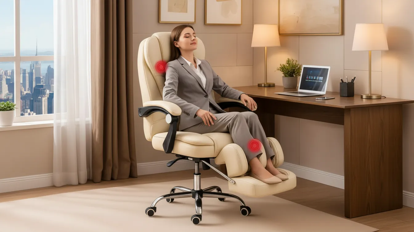Cadeira Led Tools Branca com Massagem Vale a Pena Elegância e 7 Pontos de Vibração!